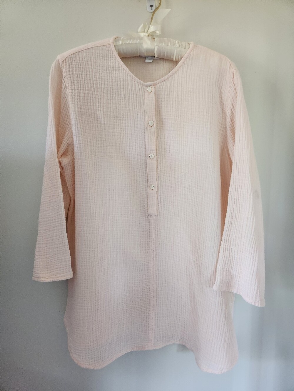 PureJill Light Pink Gauze Button-Front Tunic